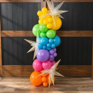 Freeform organic balloon column event decor by Festive Balloons of Wisconsin